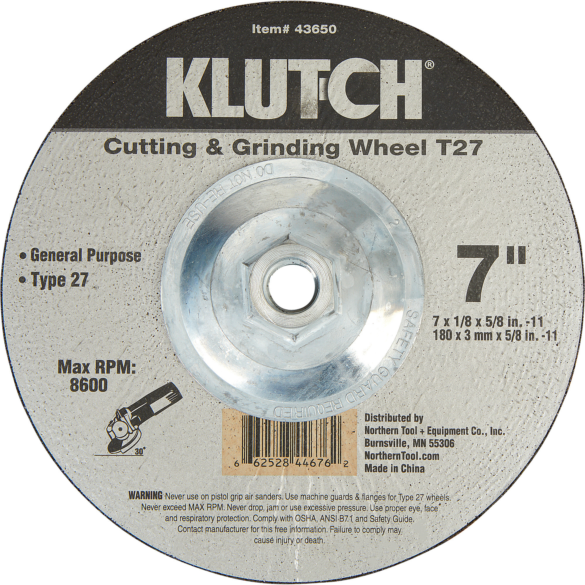 Ironton 4Pc. 4.5in. Grinding Wheel Set, Model GS77016 Northern Tool